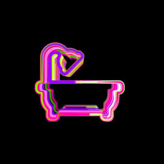 Symbol bath from multi-colored circles and stripes. UFO Green, Purple, Pink