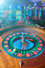 Roulette table close up at the Casino