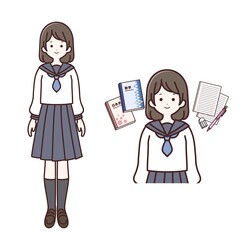 長袖制服の女子生徒