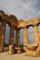 paysage en Sicile temple  Calatafimi Segesta Italie