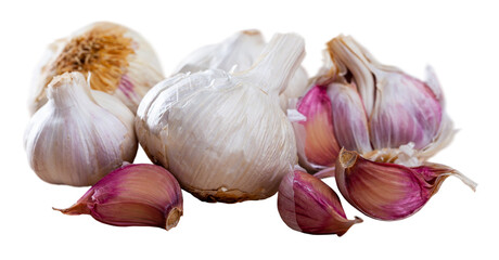 Whole raw garlic with separated cloves