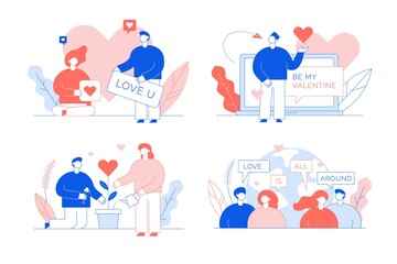 Worldwide loving people communication card set