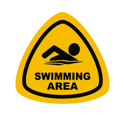 Obraz premium swimming area sign on a white background 