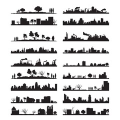city landscape silhouette collection