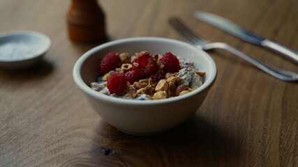 Raspberry granola. 