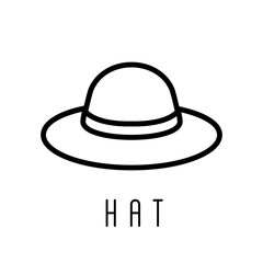 Hat line icon. Vector illustration