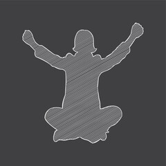 Obraz premium silhouette of a businesswoman cheering