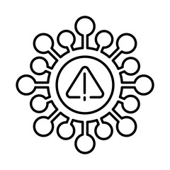 coronavirus warning and attention, exclamation mark health danger sign, line style icon