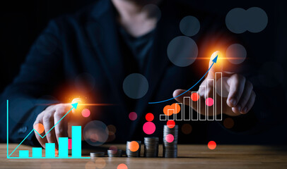 Modern business background and technology investment concept..