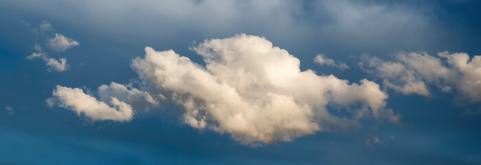 Naklejka na ściany i meble Panoramic view on Sky with dramatic clouds.