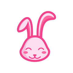 cute cartoon rabbit head illustration
