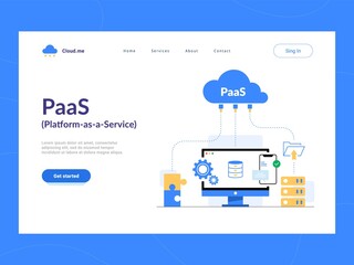 PaaS: Platform as a Service first screen. Cloud components for software, a framework to build customized applications.