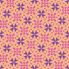 Beautiful geometric mosaic flower vector pattern background .