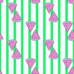Seamless pattern of cute and fresh fruits for summer. Can use for print, template, creating digital design work, card making, scrapbooks, paper crafts, invitations, digital albums, wedding stationery