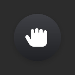 Hold Hand -  Matte Black Web Button