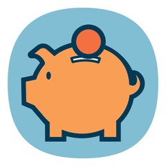 piggy bank with coin