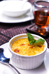 A Bowl Of Baked Sago Pudding