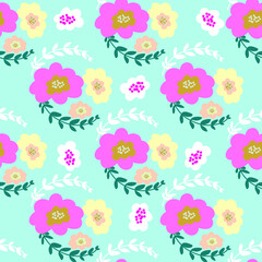 seamless nature of flower, branch, and leaves. Can use for print, template, fabric, presentation, textile, banner, poster, wallpaper, 