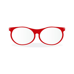 red glasses isolated on white