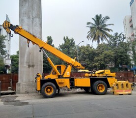 construction site with crane