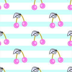 Seamless pattern of cute and fresh fruits for summer. Can use for print, template, creating digital design work, card making, scrapbooks, paper crafts, invitations, digital albums, wedding stationery