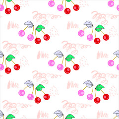 Seamless pattern of cute and fresh fruits for summer. Can use for print, template, creating digital design work, card making, scrapbooks, paper crafts, invitations, digital albums, wedding stationery