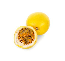 Passion fruit isolated on white background. Cilpping Path.