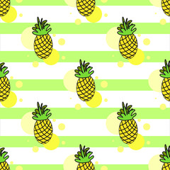 Seamless pattern of cute and fresh fruits for summer. Can use for print, template, creating digital design work, card making, scrapbooks, paper crafts, invitations, digital albums, wedding stationery