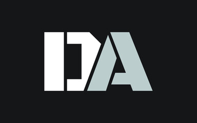 DA or AD Letter Initial Logo Design, Vector Template