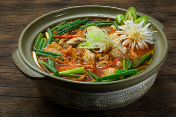 Spicy Oysters Soup with Kimchi Korean Food Style