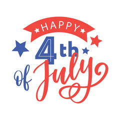 illustration of 4th of July Background with American flag