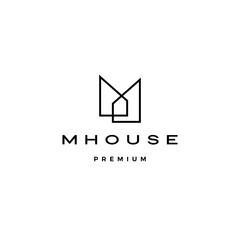 m house logo vector icon illustration