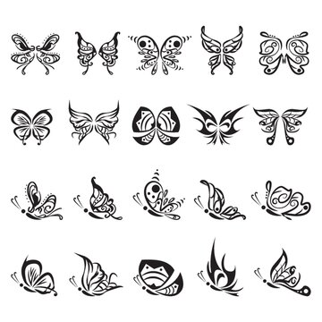 butterfly tattoo set