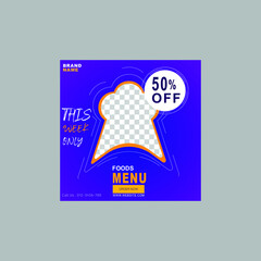 Burger - Food instragram poster design template