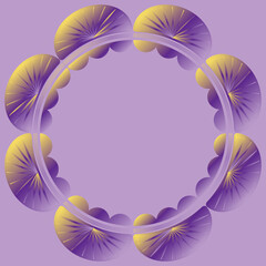 Creative round frame isolated on lilac background. Element for your design