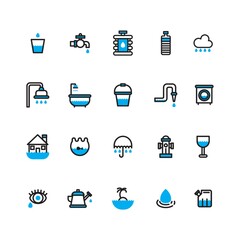 water related icons set