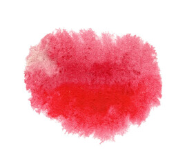 Abstract red heart watercolor stain. Watercolor hand drawn texture for backgrounds, cards, banners.