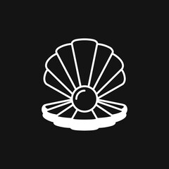 Shell icon, sea animal symbol isolated on background.