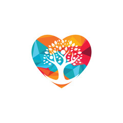 Human life logo icon of abstract people tree vector .Family tree heart shape sign and symbol.