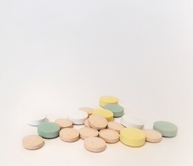 pills and pills on a white background