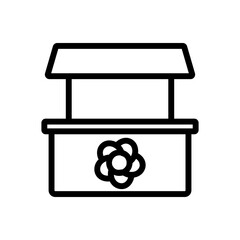flower shop counter icon vector. flower shop counter sign. isolated contour symbol illustration
