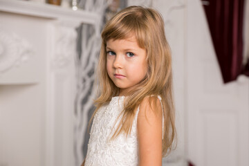 Little girl princess in beautiful holiday dress