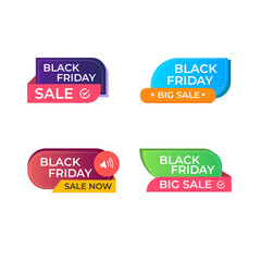 set of colorful stickers labels with sale or offer text