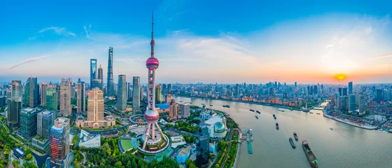 Foto op Plexiglas Shanghai Het stadslandschap van Shanghai, China