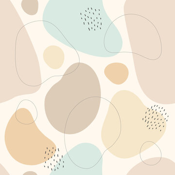 Beautiful Feminine Trendy Hand Drawn Organic Shapes Seamless Repeating Pattern