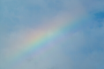 blurred rainbow on the sky background.