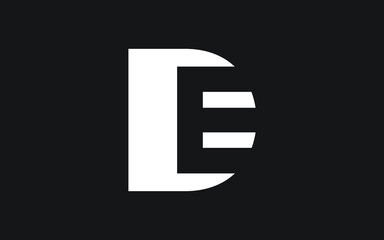 DE or ED Letter Initial Logo Design, Vector Template