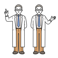 説明する男性医師のイラスト