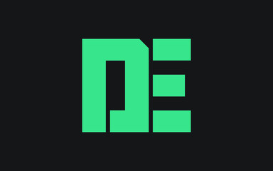 DE or ED Letter Initial Logo Design, Vector Template