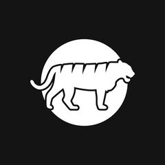 Tiger vector icon, animal symbol isolated on background.